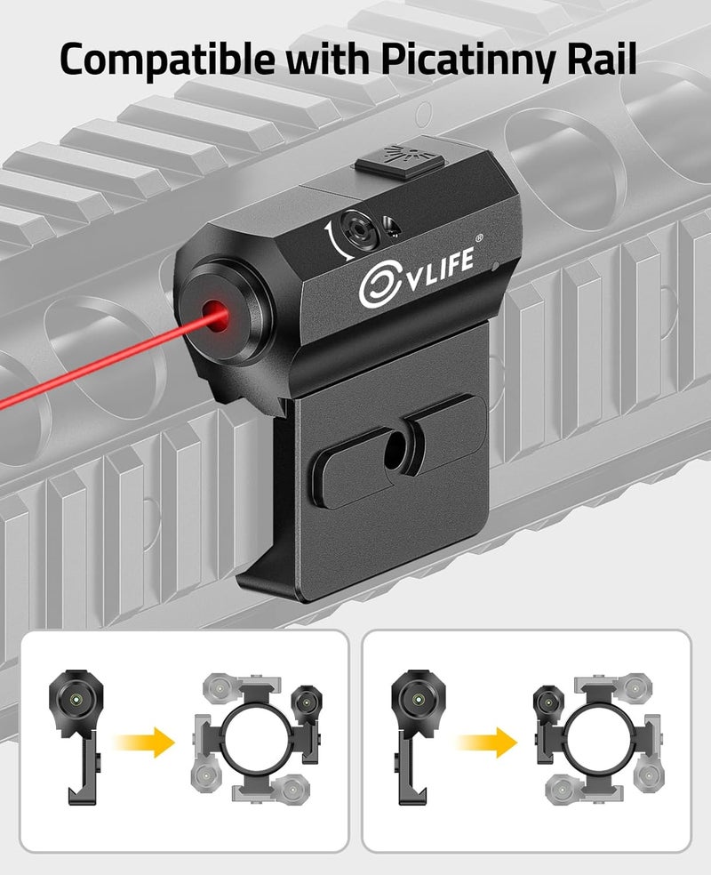 CVLIFE Rifle Green/Red Laser Sight Compatible with M-Lok and Picatinny Rail Mount, Low Profile Laser for Rifle Magnetic Rechargeable Laser Beam Sight - Image 3